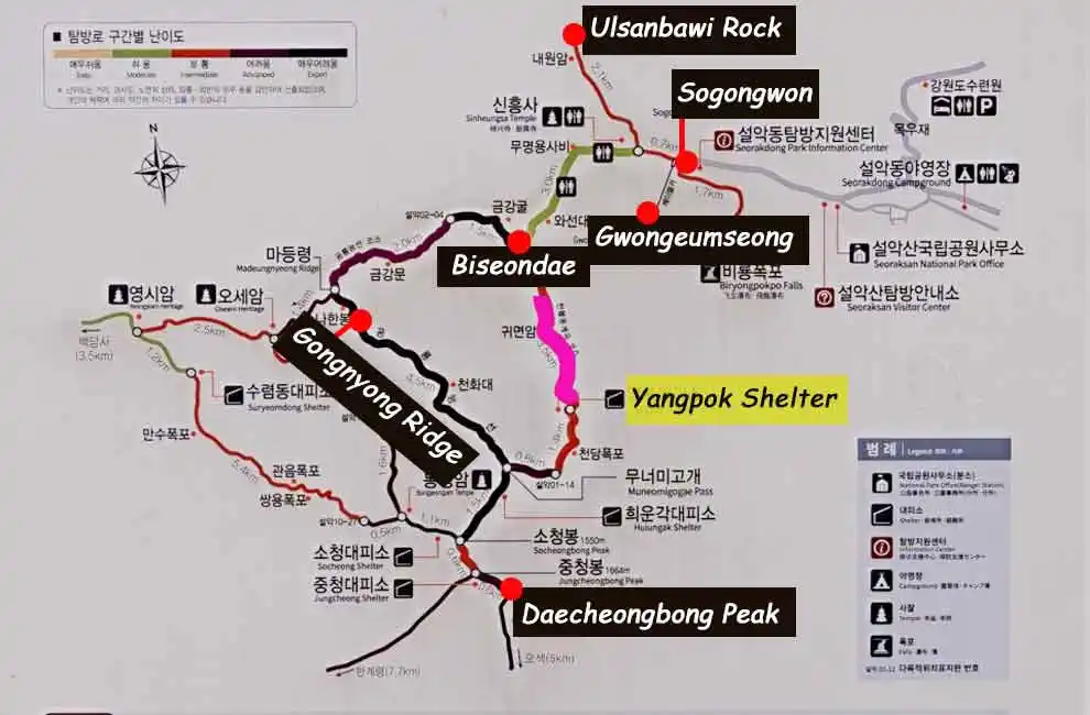 Seoraksan Hiking Routes