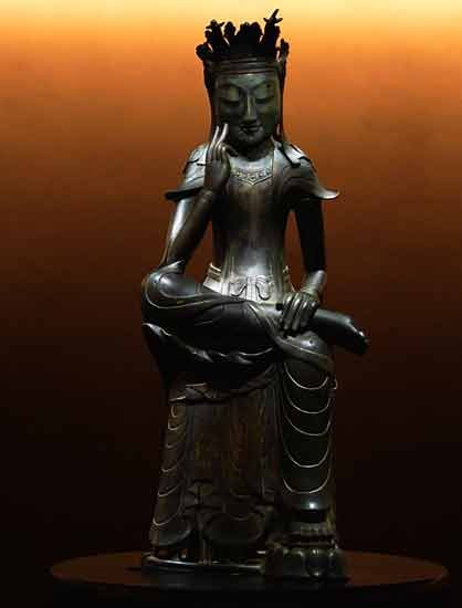 Gilt-bronze Pensive Bodhisattva at the National Museum of Korea