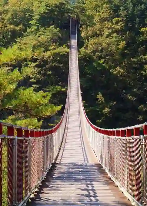 The Gamaksan Suspension Bridge looks beautiful when you cross it all the way