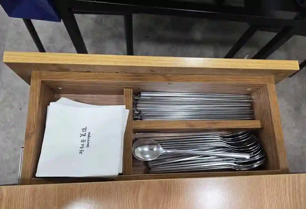 Chopsticks in the table drawer