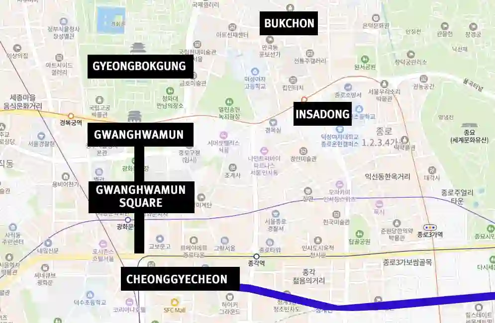 Places to go around Gwanghwamun Square